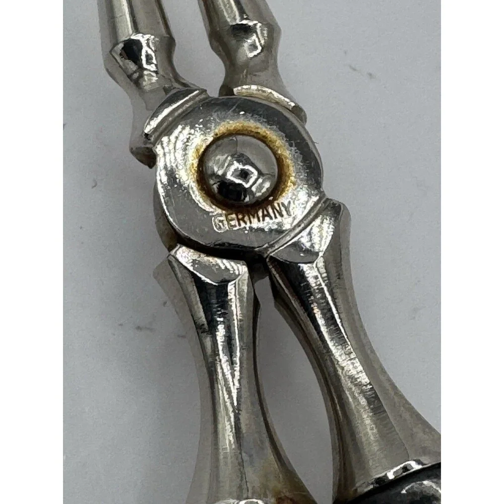 Sterling Silver Germany Floral Handle Ice Serving Pastry Food Claw Tong - 7